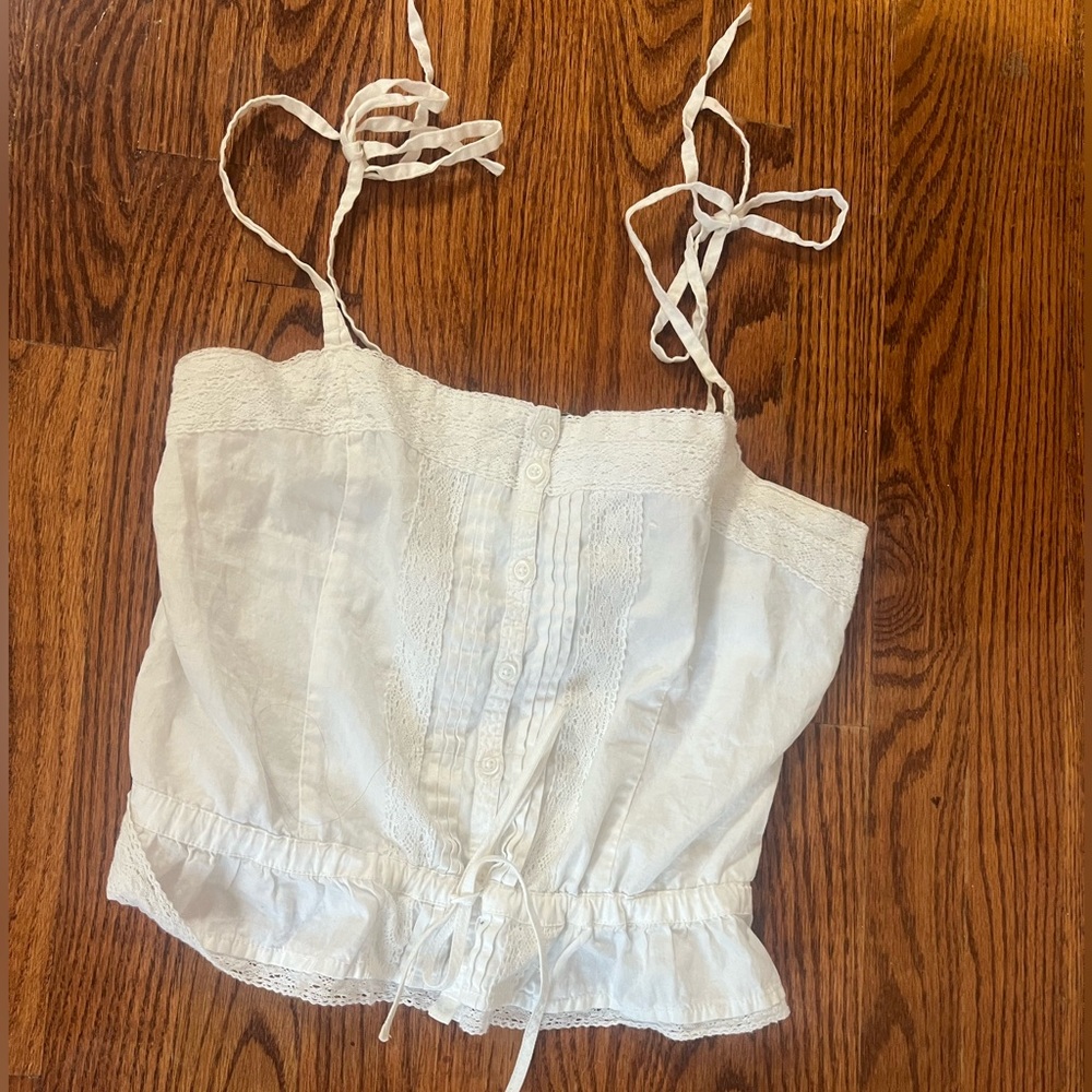 brandy Melville white tie top
